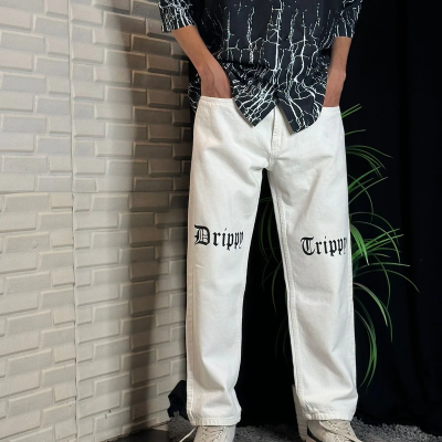 Drippy Trippy White Jeans