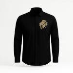 3 Days Lion Embroidered Black Shirt