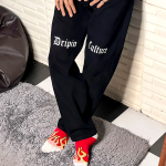 Knee Print Dripin Culture Straight Fit Jeans