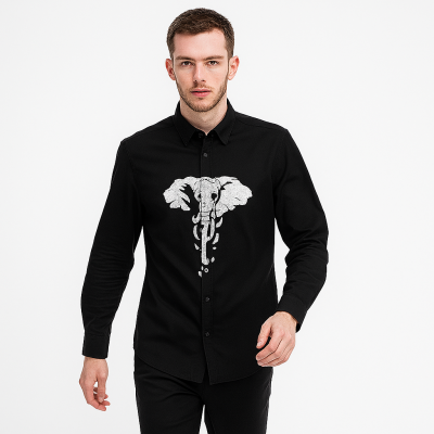 Royale Elephant-Embroidered Designer shirt