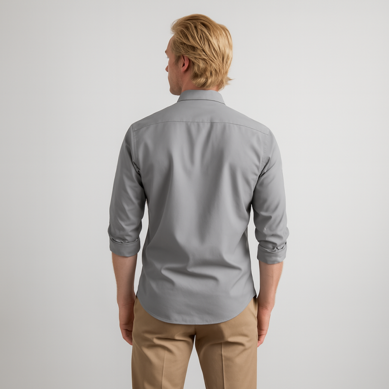 3 Days Lion Embroidered Grey Shirt